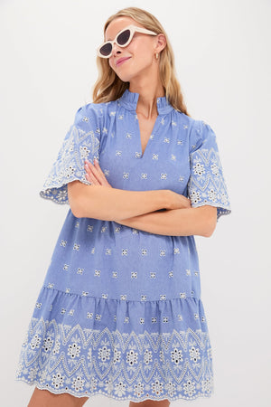 Chambray Embroidered Crawford Dress