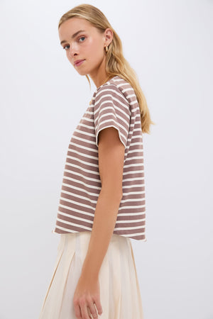Mocha Stripe Parker Classic Tee