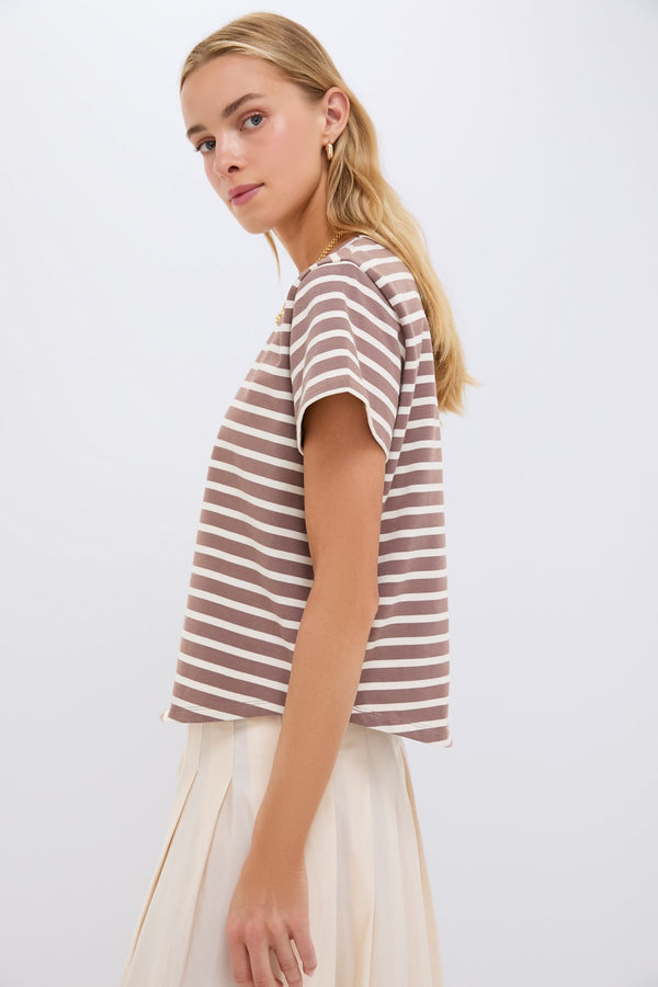 Mocha Stripe Parker Classic Tee