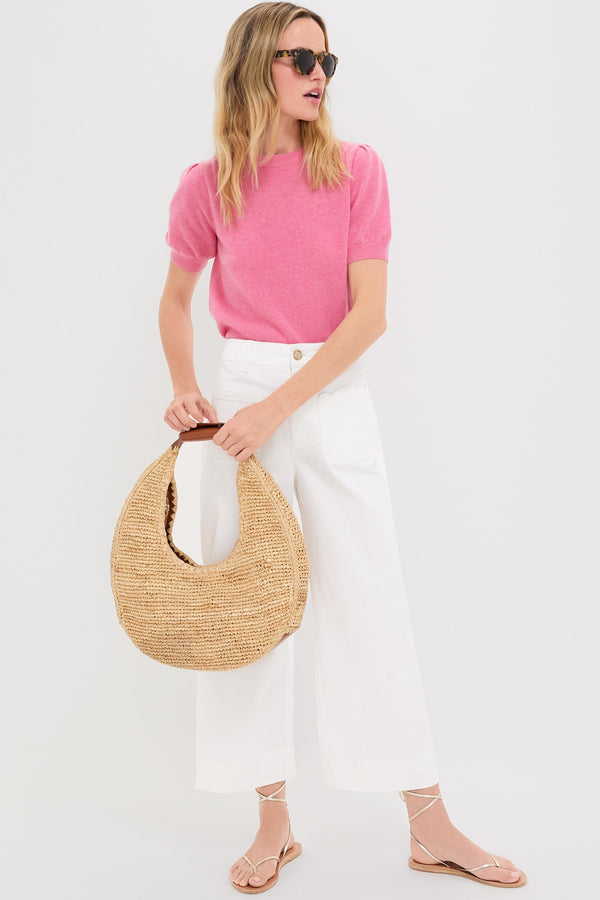 Pink Short Sleeve Cashmere Audrey Sweater