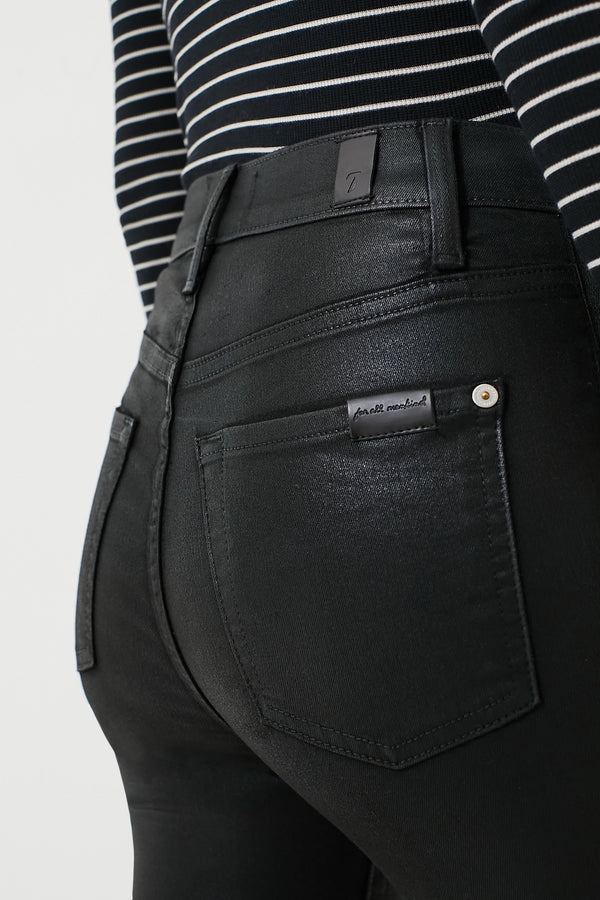 The Black Coated High Waist Ankle Skinny