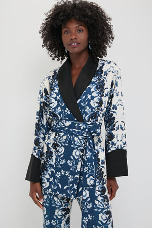 Indigo Reflection Drapey Twill Pascal Jacket