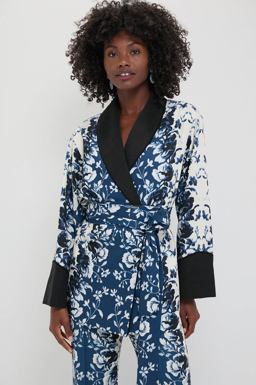 Indigo Reflection Drapey Twill Pascal Jacket