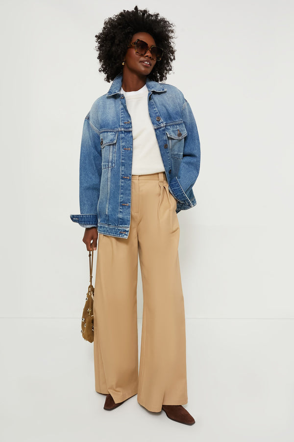 Khaki Argo Wideleg Trouser