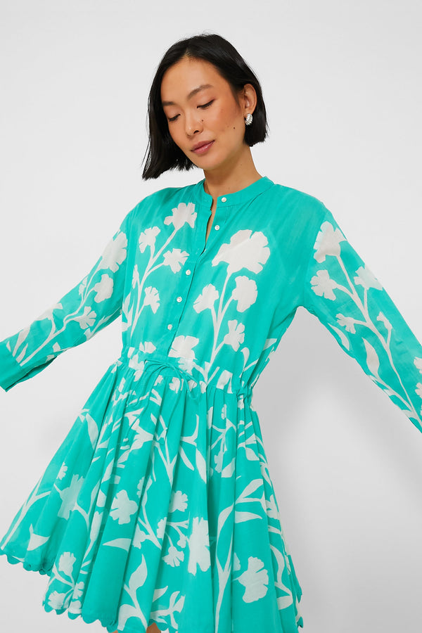 Jade Long Sleeve Beach Dress in Majorelle Print