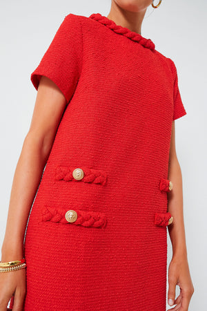 Red Tweed Jackie Dress