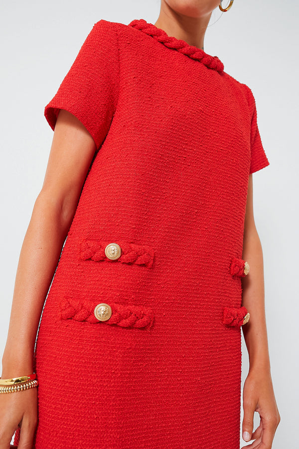 Red Tweed Jackie Dress
