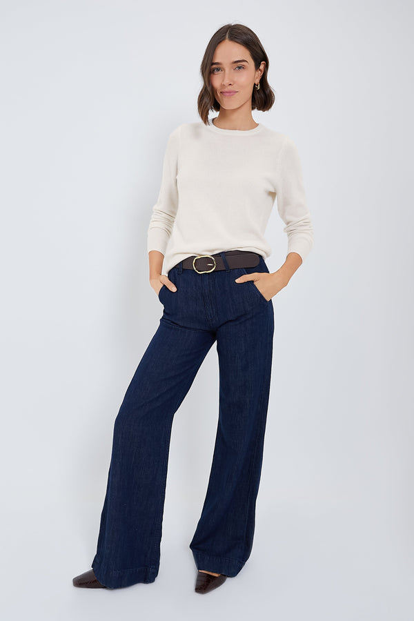 Ivory Cashmere Crewneck Sweater