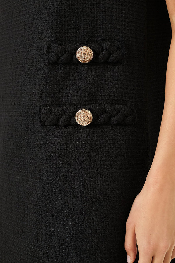 Black Tweed Jackie Dress