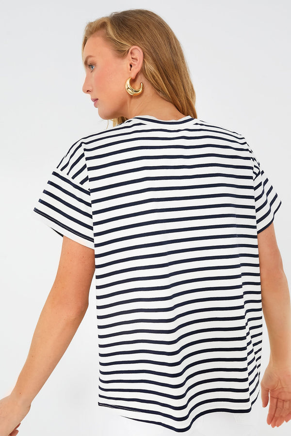 Blue Striped Presley Boyfriend Tee