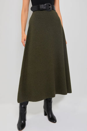 Moss Green Raye Knit Skirt