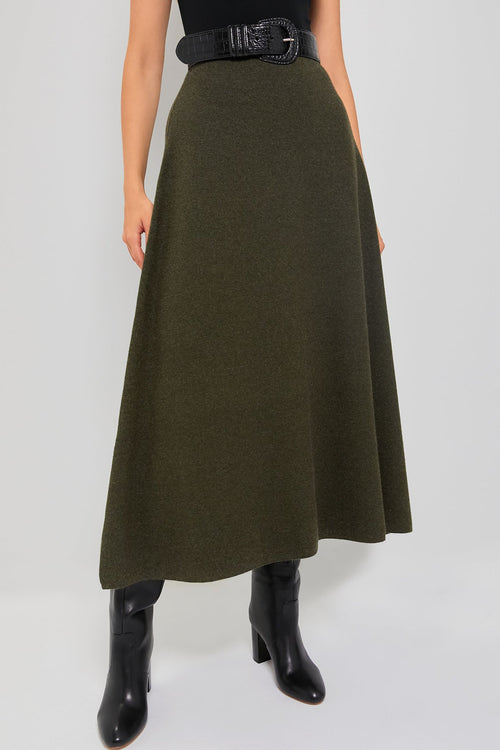 Moss Green Raye Knit Skirt