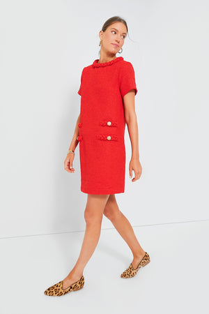 Red Tweed Jackie Dress