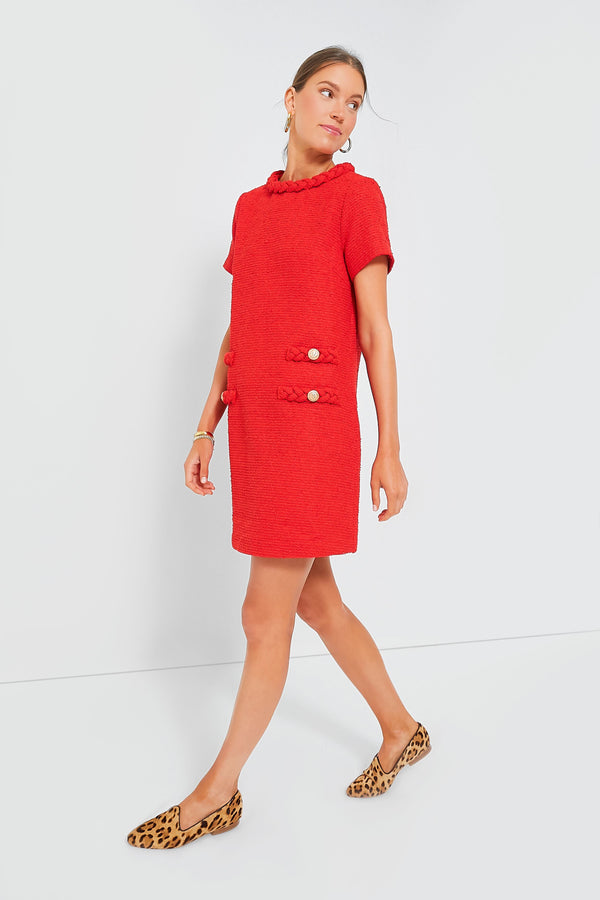 Red Tweed Jackie Dress