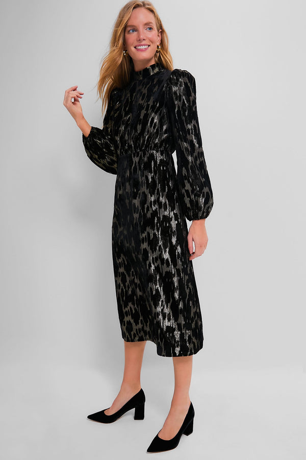 Metallic Velvet Burnout Gilly Dress