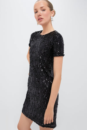 Black Sequin Modern Shift Dress