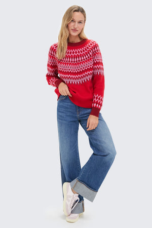 Red Velvet Crewneck Sweater