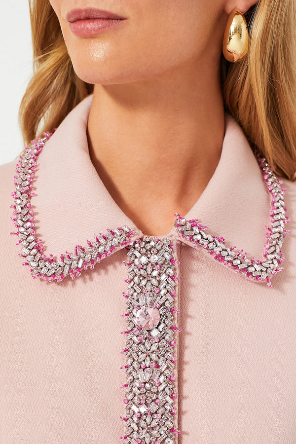 Powder Pink Embellished Nicola Dress