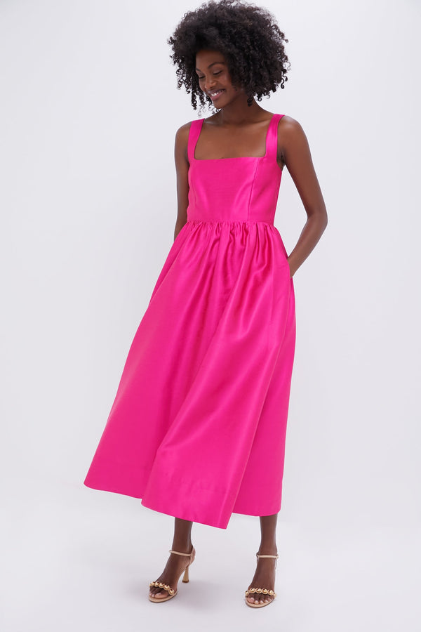 Hot Pink Dupioni Esme Dress