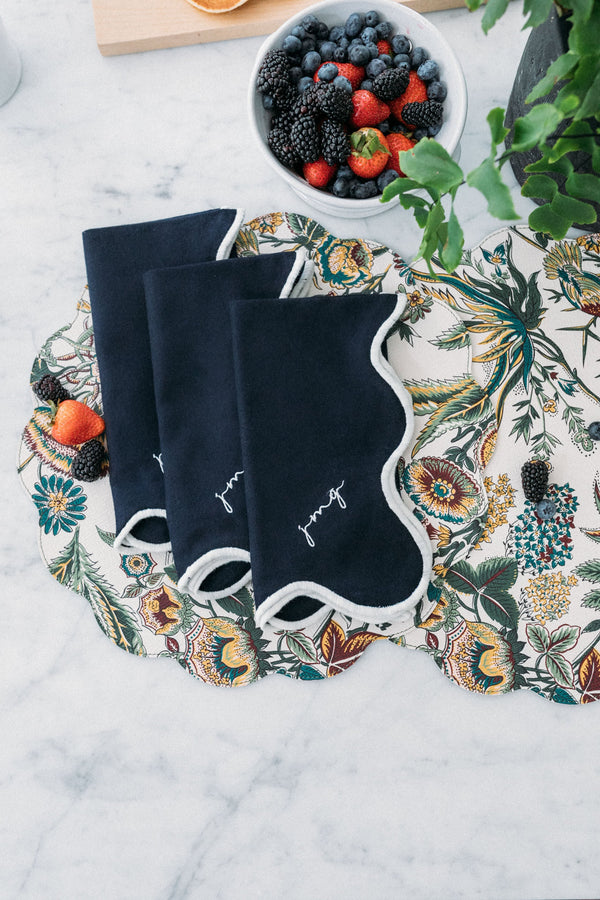 Verdant Floral Reversible Wipeable Placemats Set of 4