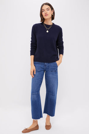 Navy Bodie Boyfriend Cashmere Crewneck Sweater