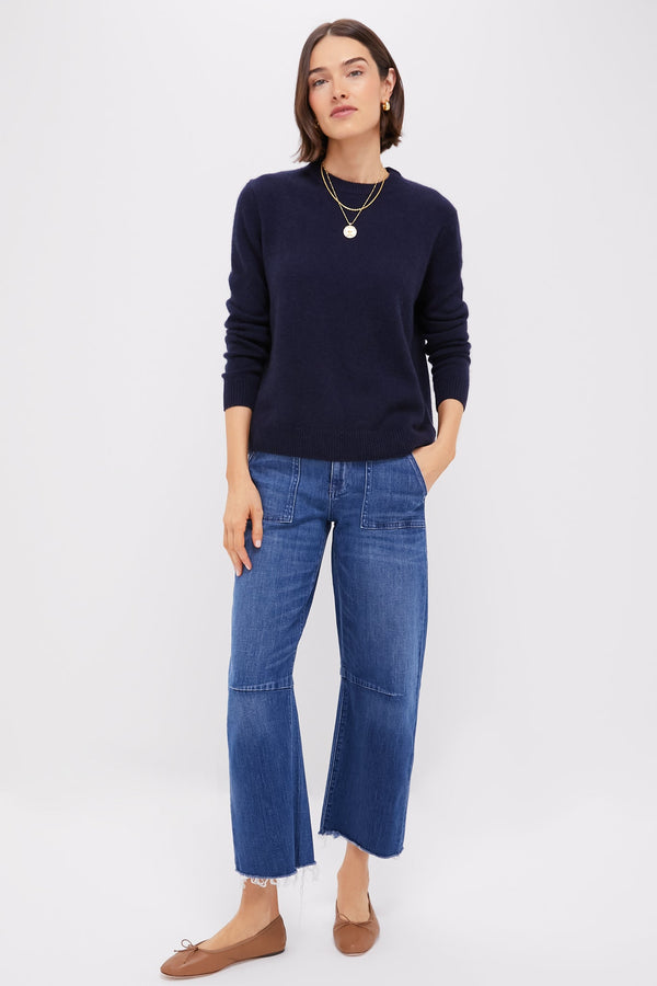 Navy Bodie Boyfriend Cashmere Crewneck Sweater