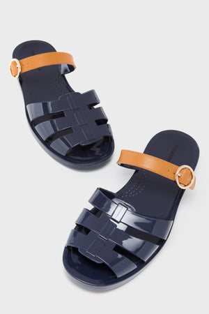 Navy Riley Jelly Sandals