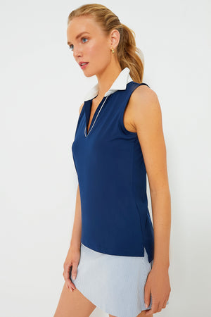 Navy Sleeveless Caroline Polo