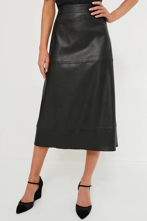 Black Leather Zaira Skirt