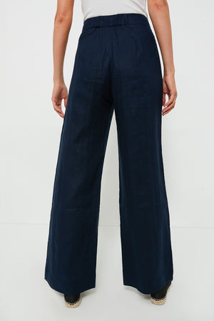 Navy Linen Lydia Pants
