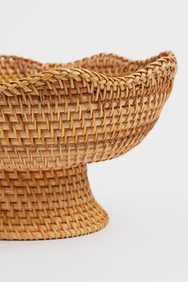 Light Rattan Footed Bowl