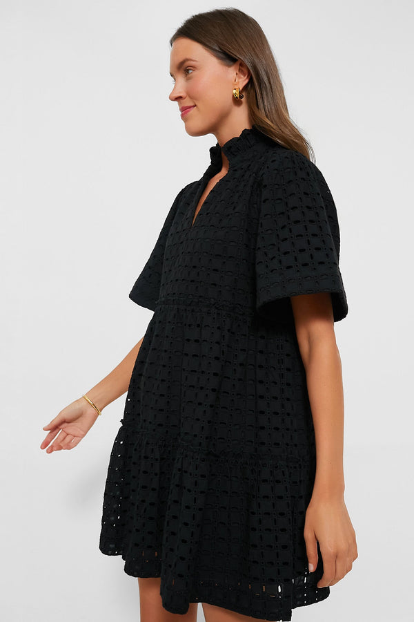 Black Eyelet Crawford Dress