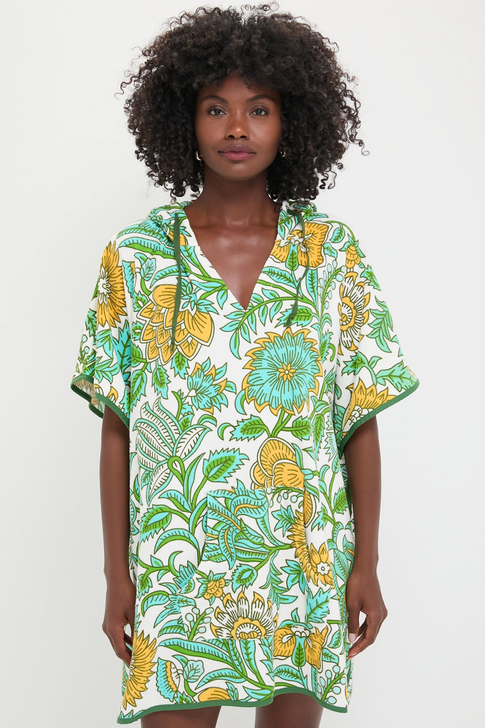 Lagoon Wildflower Terrycloth Cabana Coverup