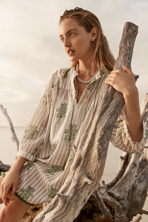 Sand Striped Bouquet Bondi Coverup