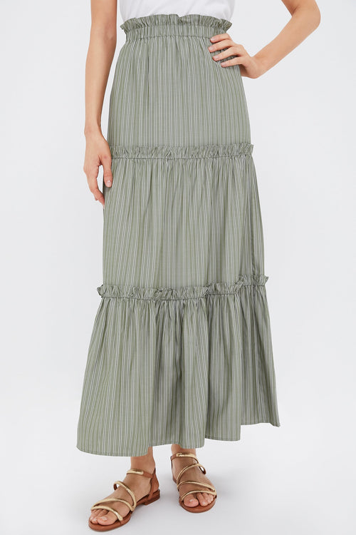 Green Stripe Prado Skirt