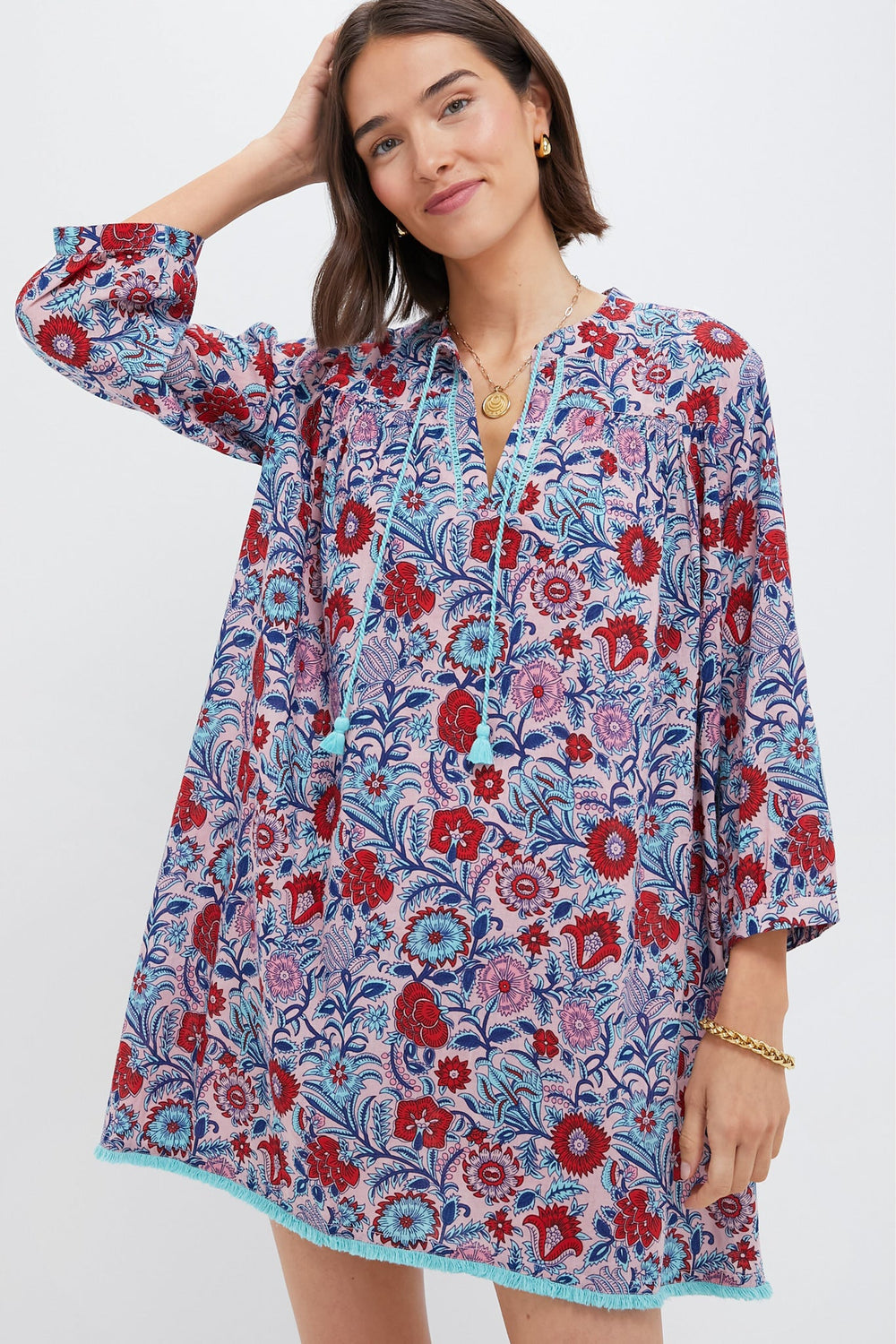 Mauve and Rose Wildflower Bondi Coverup
