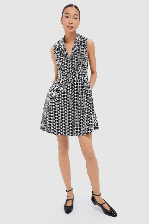 Black Eyelet Sleeveless Noelle Shirt Dress