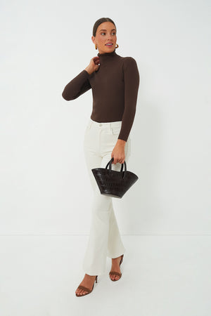 Brown Arlo Ribbed Turtleneck