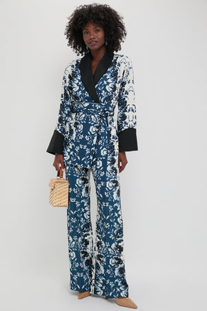 Indigo Reflection Drapey Twill Pascal Jacket