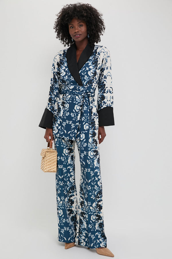 Indigo Reflection Drapey Twill Pascal Jacket