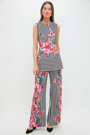 Flowering Trellis Structured Rhoda Tunic Top