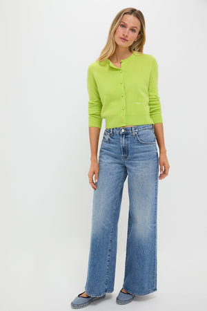Lime Green Cashmere Riley Cardigan