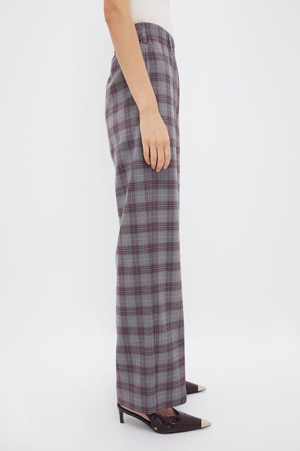 Winetasting Plaid Straight Leg Louis Pants