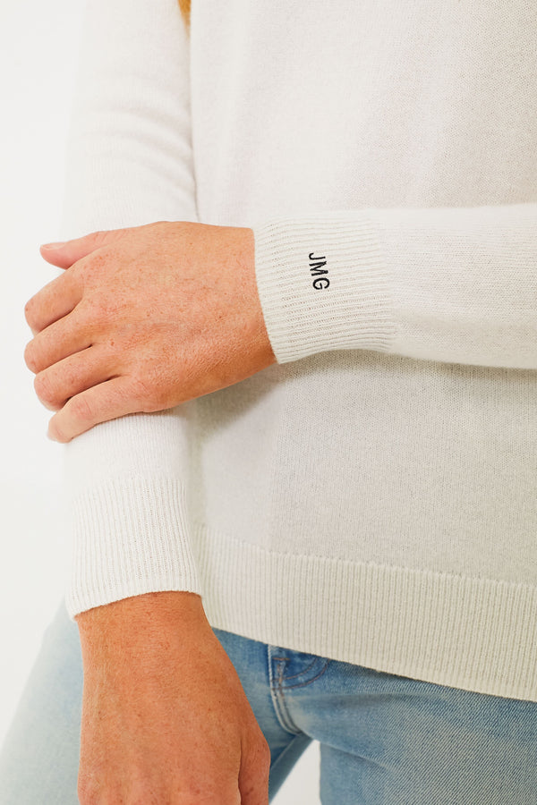 Ivory Cashmere Crewneck Sweater