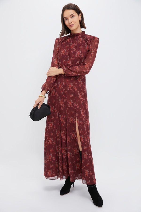 Burgundy Bouquet Adare Dress