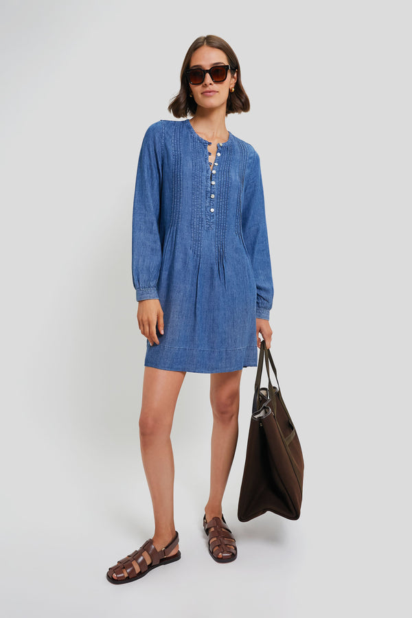 Dark Rain Wash The Tried and True Long Sleeve Isha Dress