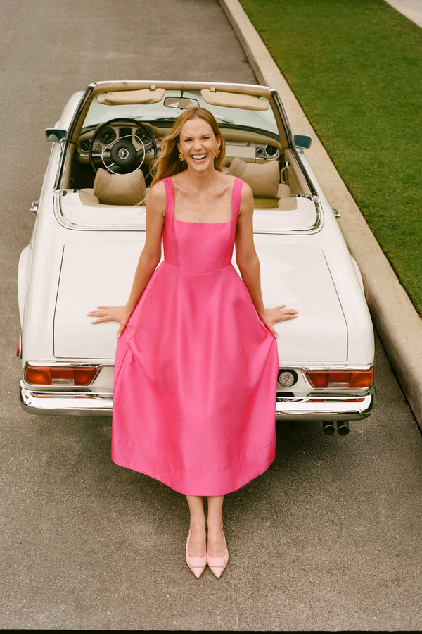 Hot Pink Dupioni Esme Dress