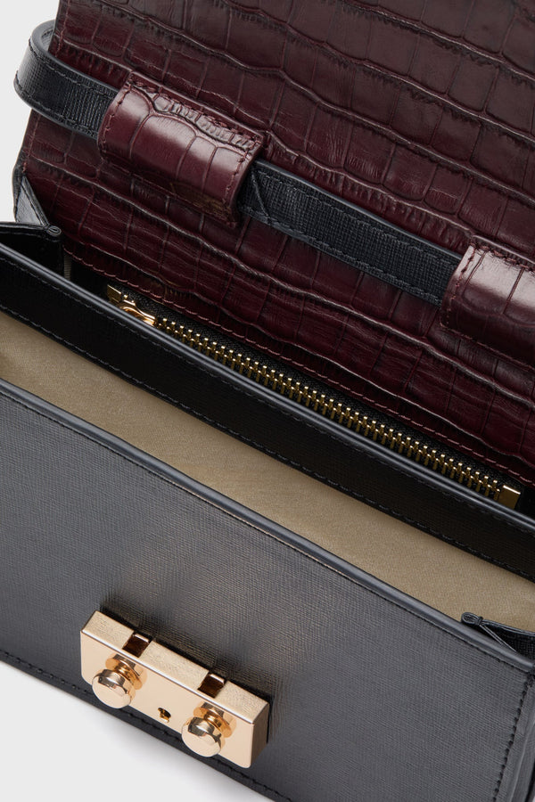 Mixed Leather Mini Anderson Crossbody