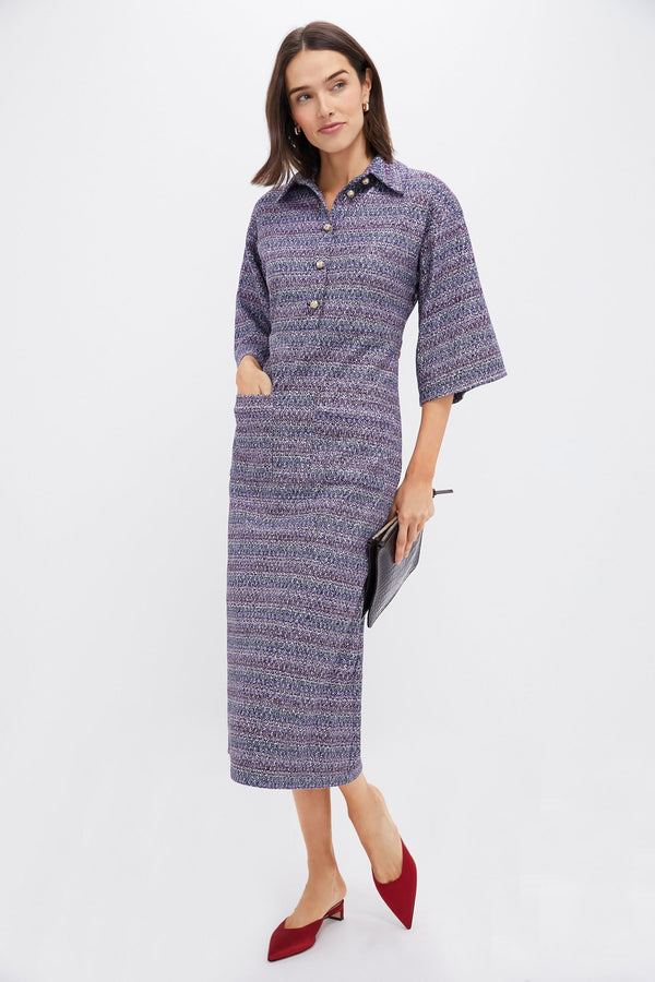 Multi Stripe Tweed Beth Dress