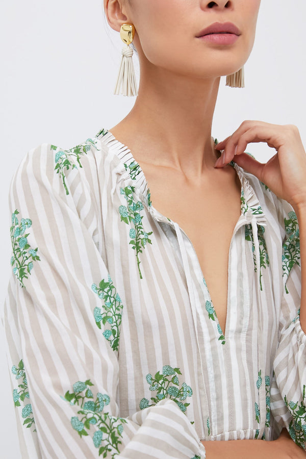 Sand Striped Bouquet Long Sleeve Salty Paloma Caftan